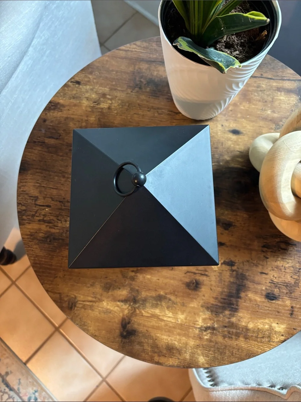 Black Lantern with Yellow LED Candle - Home Accents